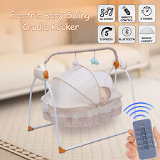 USB Electric Bluetooth Baby Crib Cradle Infant Rocker Sleep Bed Baby Auto-Swing