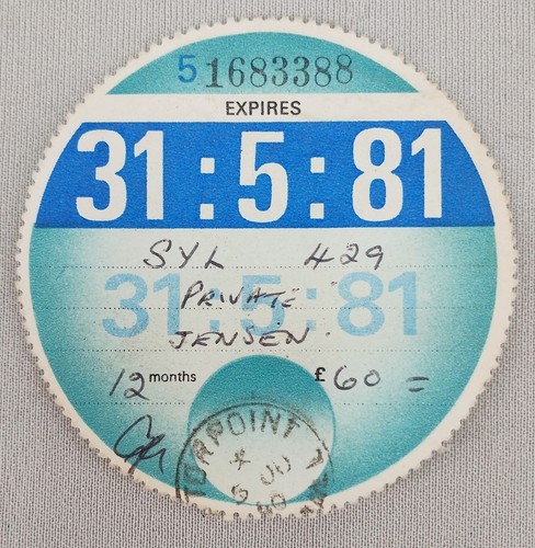 1981 car tax disc - disc, vehicle