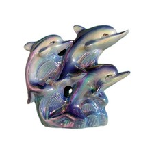 Ceramic dolphin ornament - ceramic,