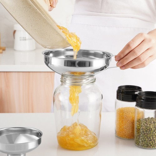 Stainless steel jam jar funnel - steel,