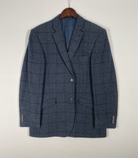 BROOK TAVERNER x MOON Yorkshire Tweed Sports Blazer Jacket | Blue Plaid | 40R