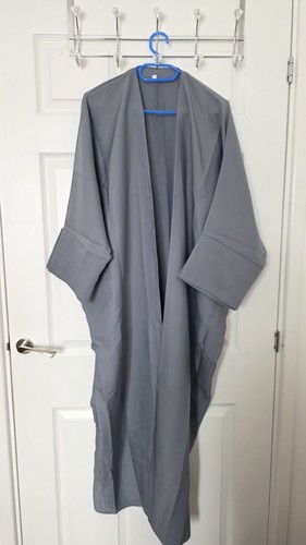 Grey open cardigan abaya - grey,