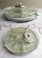 VINTAGE LAZY SUSAN CUT GLASS