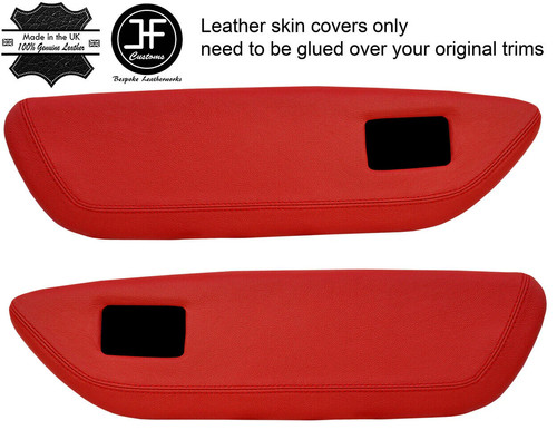 Red real leather front door - red,