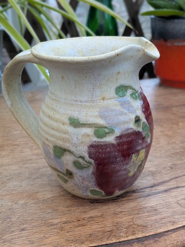 Handcrafted 12cm clay pitcher - clay,