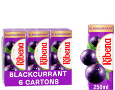 Ribena Blackcurrant Flavour Cartons Fruit Juice 250ml Pack Of 6/24 UK
