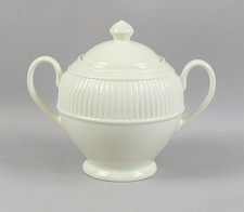 Wedgwood WINDSOR Cream Ribbed Covered Sugar Bowl 5" (12cm)