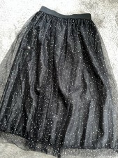 Long Sparkling Glitter Skirt Tulle Women Size 0XL -12-14 UK