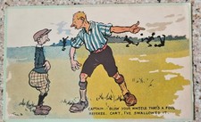 1920s TOM BROWNE Comic FOOTBALL Postcard Unused in Excellent Condition