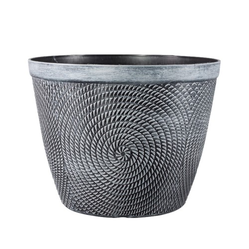 Round silver grey - silver, pot