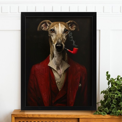 Elegant greyhound red suit - greyhound,