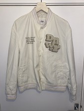 Zara Varsity Jacket XL CREAM/