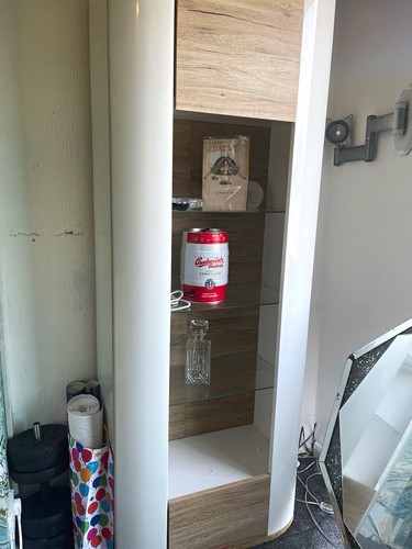 White oak effect display - white,