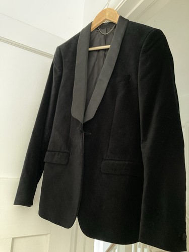 Black velvet dinner jacket - velvet,