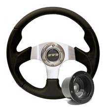 300mm Black Leather Steering