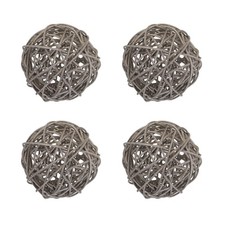 4 Pcs Wicker Rattan Balls 3.9