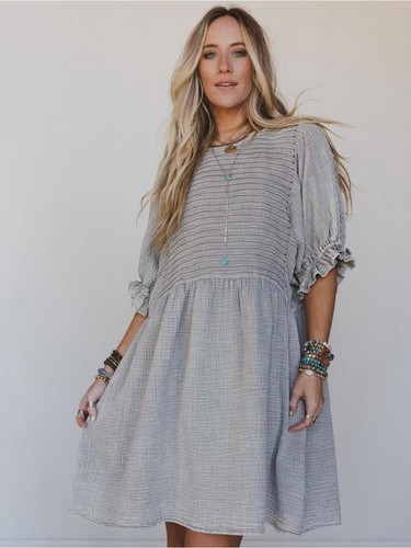 Easel smocked midi gauze - smocked,