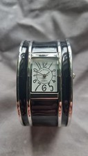 Ladies Eve Mon Crois Bangle Watch  Black and Silver Excellent Condition