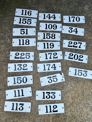 Vintage enamel house number - enamel,