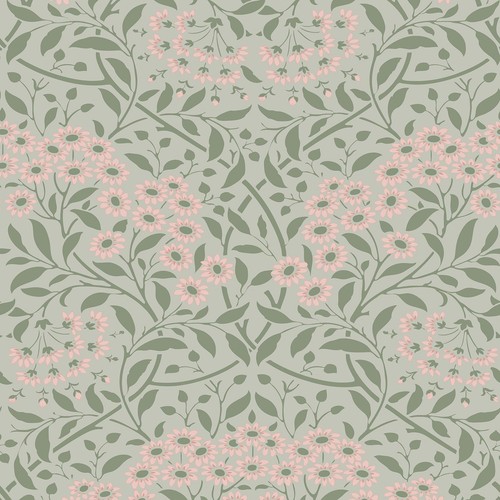 Floral wallpaper metallic - wallpaper,