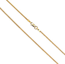 22ct Yellow Gold Solid Foxtail Chain Necklace 18" inches 1.3mm Width
