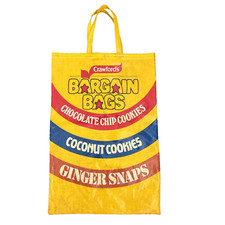 Rare Vintage Crawford’s Cookies Oilcloth Shopper Bag Retro Advertising Tote