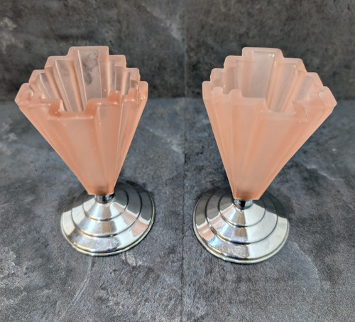 Pair art deco - pair, frosted