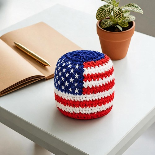 Hand made knitted footbags - knitted, us