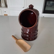 Vintage Brown Stoneware Salt