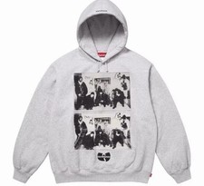 SUPREME/WU-TANG CLAN HOODED SWEATSHIRT GREY SIZE LARGE Brand New In Hand
