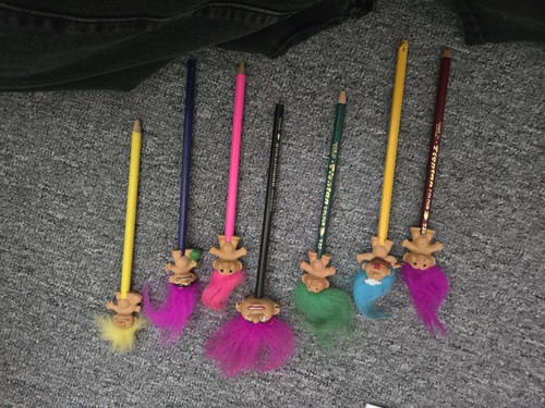 Retro troll doll pencil - troll,