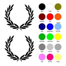 Set of 2 Fred Perry Laurel Stickers Scooter Leg Shield  Decals  - Various Sizes