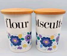 Crown Devon Storage Jars Mary Quant Carnaby Blue Daisy Design (M27)