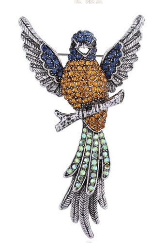 Parrot brooch vintage look - brooch,