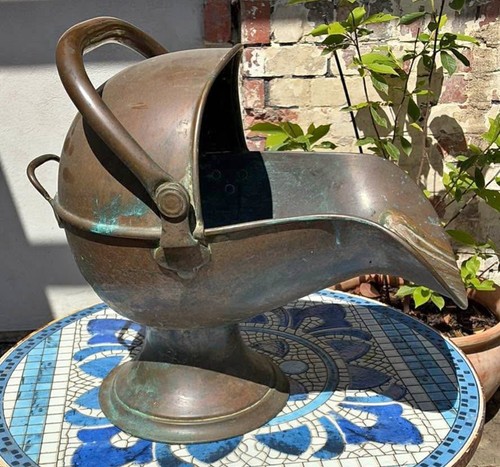 Antique coal scuttle - coal,