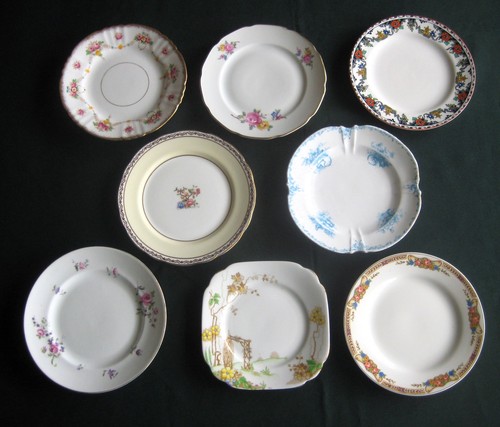 Mismatched vintage china side - mismatched,