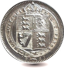 1887 Victoria Silver Shilling Jubilee Head Coin. High Grade Royal Mint