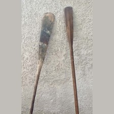 2 Antique Stressed Timber Paddle Oars Fishermans Boat Home Decor Wall Display