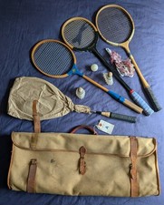 Retro Badminton Set of 4 Rackets - Eagle, Slazenger, Silver Star & Victor Crown