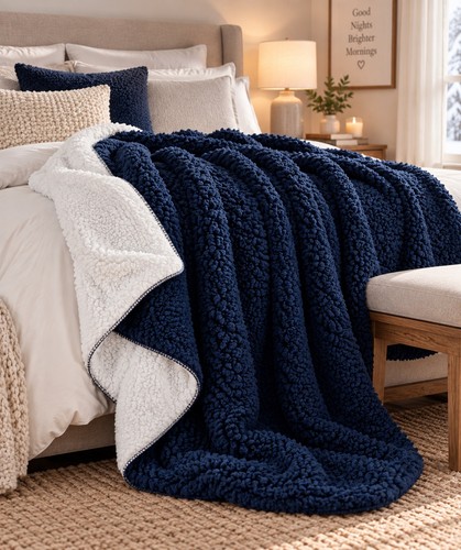 Fluffy sherpa fleece blanket - sherpa,