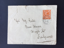 T GB 1921 SENGHENYDD SINGLE RING POSTMARK ON COVER TO FISHGUARD