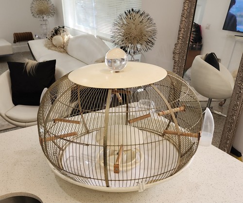 Large vintage round bird cage - vintage,