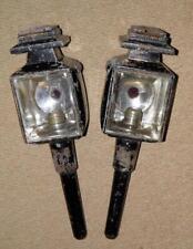 Antique Pair Of Bevel Glass Horse Carriage Driving Lamps By Howes & Burley Derby