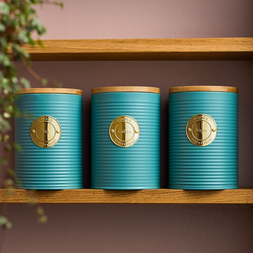 Tea coffee sugar canisters - tea, &