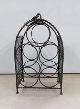 SALE Metal Grey Wine Rack Free Standing Holds 10 Bottles BBQ Use Charity Sale