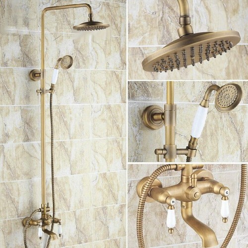 Antique brass rainfall - brass, 8"