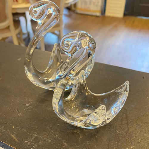 Pair vintage clear art - pair,