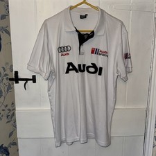 Audi Sport Polo Racing Motorsport Embroidered Big Logo Men's Size XXL White