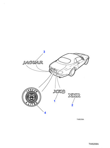 Jaguar trunk lid badge - lid,