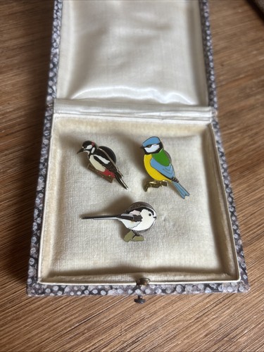 Enamel bird pin badges - enamel,